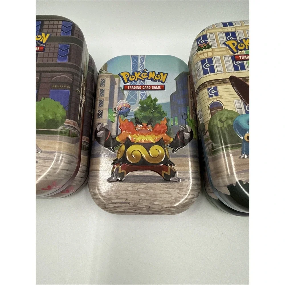 EMPTY Pokemon Lumiose City Mini Tins (No Packs) Comes with stickers Lot of 9